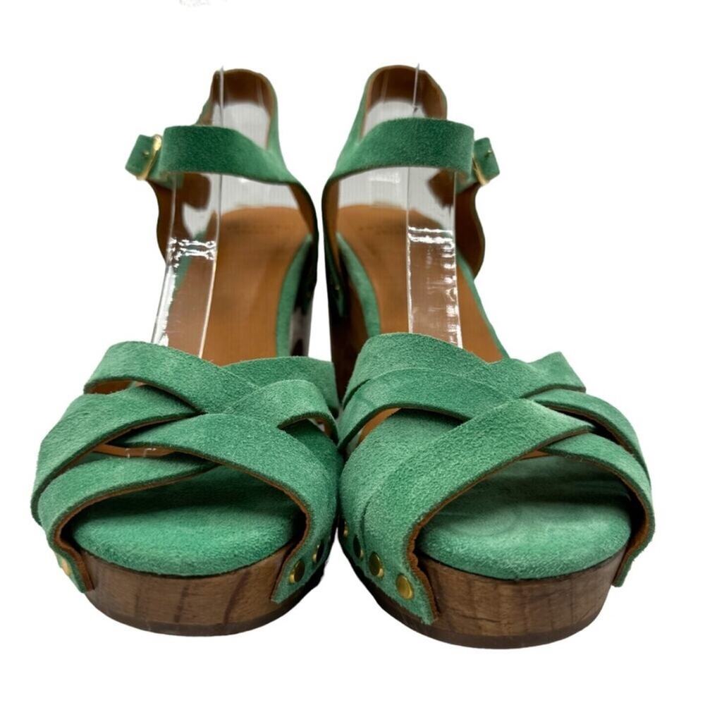 SEZANE Isabelle Green Suede Clogs Sandals 36 6 - Picture 8 of 12